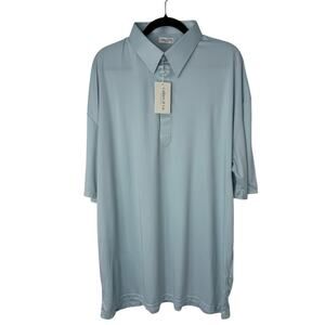 Collars & Co Light Blue Dress Collar Polo Shirt 3XL NWT Performance Stretch